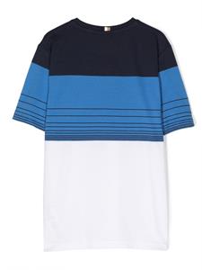 BOSS Kidswear Gestreept T-shirt - Blauw