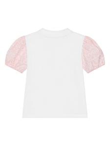 Dolce & Gabbana Kids T-shirt met ruche mouwen - Wit