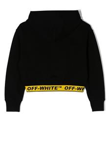 Off-White Kids Cropped hoodie - Zwart