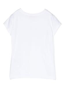 Monnalisa T-shirt verfraaid met kristallen - Wit