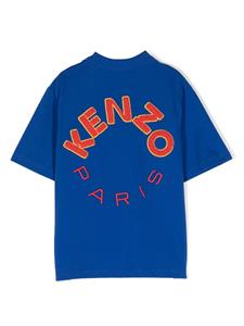 Kenzo Kids Poloshirt met geborduurd logo - Blauw