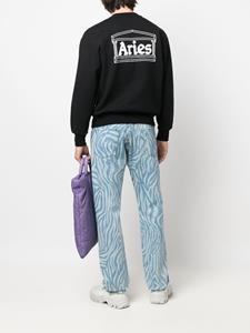 Aries Sweater met logoprint - Zwart