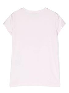 Monnalisa T-shirt met logo van stras - Roze