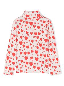Mini Rodini T-shirt met hartprint - Wit