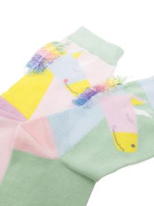 Stella McCartney Kids Twee paar sokken met eenhoornprint - Groen
