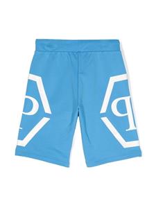 Philipp Plein Junior Shorts met logoprint - 40588 BLUE