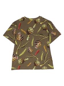 Dolce & Gabbana Kids T-shirt met bloemenprint - Groen