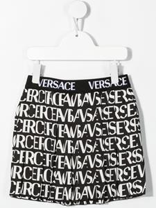 Versace Kids Mini-rok met logoprint - Zwart