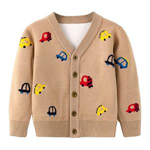 Sunshine kids clothing Spring And Fall Children Cardigans Cartoon Car Print Sweater Cardigans Jacket Coat Boys Toddler Kids Clothing