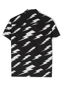 Neil Barrett Kids Shirt met bliksemflitsprint - Zwart