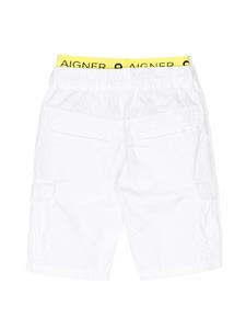 Aigner Kids Cargo shorts met logoprint - Wit