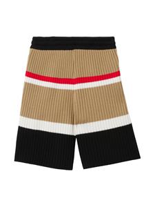 Burberry Kids Gestreepte shorts - Zwart