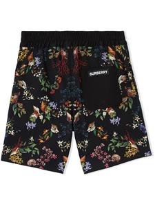 Burberry Kids Shorts met bloemenprint - Zwart