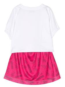 Moschino Kids T-shirt en rok met logoprint - Roze