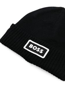 BOSS Kidswear Muts met logoprint - Zwart