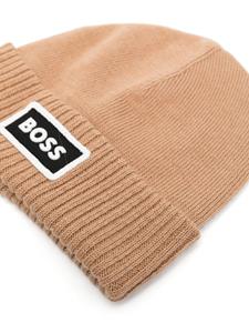 BOSS Kidswear Muts met logoprint - Bruin