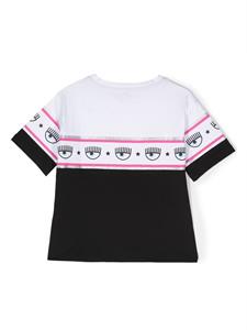 Chiara Ferragni Kids T-shirt met logostreep - Zwart