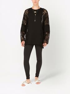 Dolce & Gabbana Sweater met kanten vlakken - Zwart
