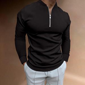 Haodingfushi Fashion Casual Men's POLO Shirt Spring and Autumn Solid Color Breathable Long Sleeve T-shirt Slim Blazer Men's 2023