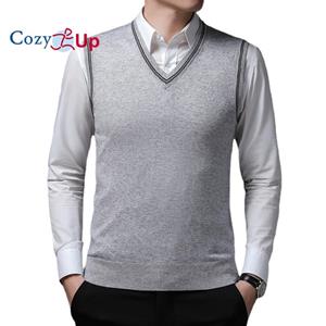 Cozy Up V-neck Wool Vest Men's Solid Color Vest Sweater Cashmere Sweater