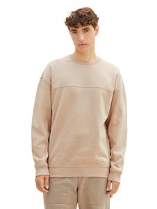 TOM TAILOR Denim Sweatshirt relaxed sweater with cutlines, silver ecru
