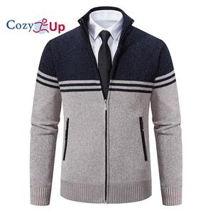 Cozy  Up Cozy Up Men's Sweater 1/4 Zip Up Striped Pullover Fall Winter Color Block Polo Sweatshirts