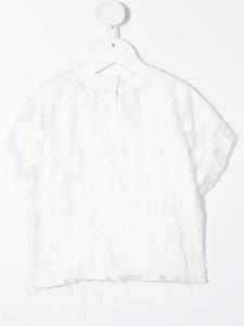 Andorine T-shirt met bloemenkant - Wit