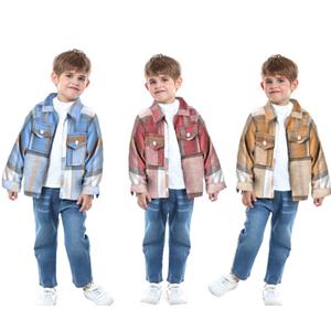 Kidsyuan Toddler Boys Shirts Long Sleeve Plaid Shirt for Kids Spring Autumn Children Clothes Casual Cotton Shirts Tops 1-7Y