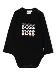 BOSS Kidswear Twee rompers met logoprint - Zwart