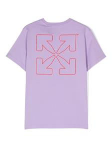 Off-White Kids T-shirt met logoprint - Paars