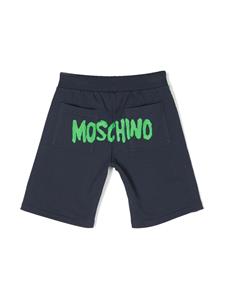 Moschino Kids Shorts met logoprint - Blauw