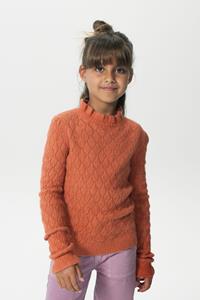 Sissy-Boy Oranje Ajour Gebreide Trui Met Mock Neck