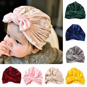 I LOVE DAD Velvet Bowknot Baby Hat Autumn Winter Warm Newborn Solid Color Beanie Infant Kids Photography Props