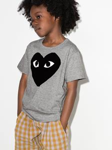 Comme Des Garçons Play Kids T-shirt met logoprint - Grijs