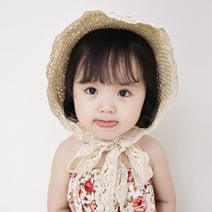 Selfyi Summer Baby Girls Lace Children Breathable Hat Straw Hat Kids Beach Cap
