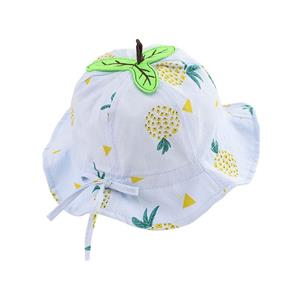 Selfyi Children's Cute All-match Pineapple Print Bow Breathable Sunscreen Basin Hat