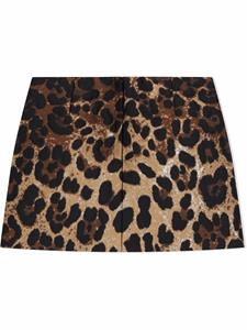 Dolce & Gabbana Kids A-lijn rok met luipaardprint - Bruin