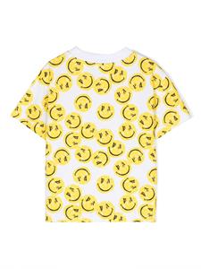 Palm Angels Kids T-shirt met smileyprint - Wit