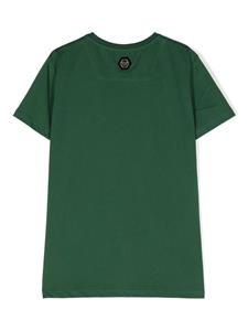 Philipp Plein Junior T-shirt verfraaid met stras - Groen