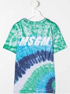 MSGM Kids T-shirt met tie-dye print - Blauw