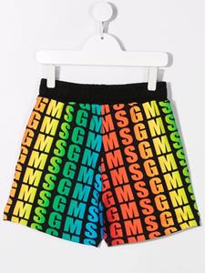 MSGM Kids Shorts met logoprint - Zwart