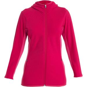Icebreaker  Women's Descender L/S Zip Hood - Wollen vest, roze