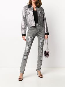 Philipp Plein Denim jack - Zilver