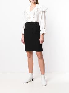 CHANEL Pre-Owned getailleerde rok met kriskras detail - Zwart