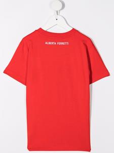 Alberta Ferretti Kids T-shirt met tekst - Rood