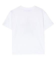 Pinko Kids T-shirt met logo van pailletten - Wit