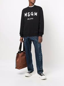 MSGM Trui met logoprint - Zwart