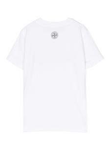 Stone Island Junior T-shirt met Compass-logopatch - Wit