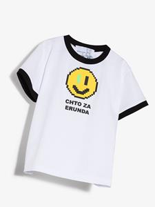Natasha Zinko Kids T-shirt met smileyprint - Wit