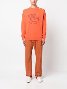 Maison Kitsuné Sweater met logoprint - Oranje